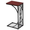thumbnail image 1 of GoDecor C-Shaped Sofa Side Snack Table Brown, 1 of 20