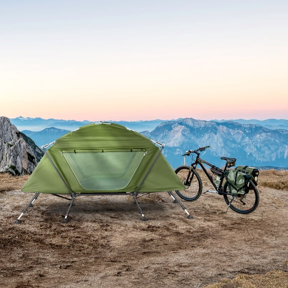 GoDecor Camping Cot Foldable Off Ground Elevated Tent Set for 1 Person, Portable Tent with Waterproof External Cover