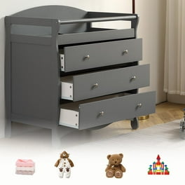 Free Shipping Ktaxon 3 Drawer Changing Table Wood Infant Diaper Changing Station with Drawers Baby Dresser for Nursery White Walmart
