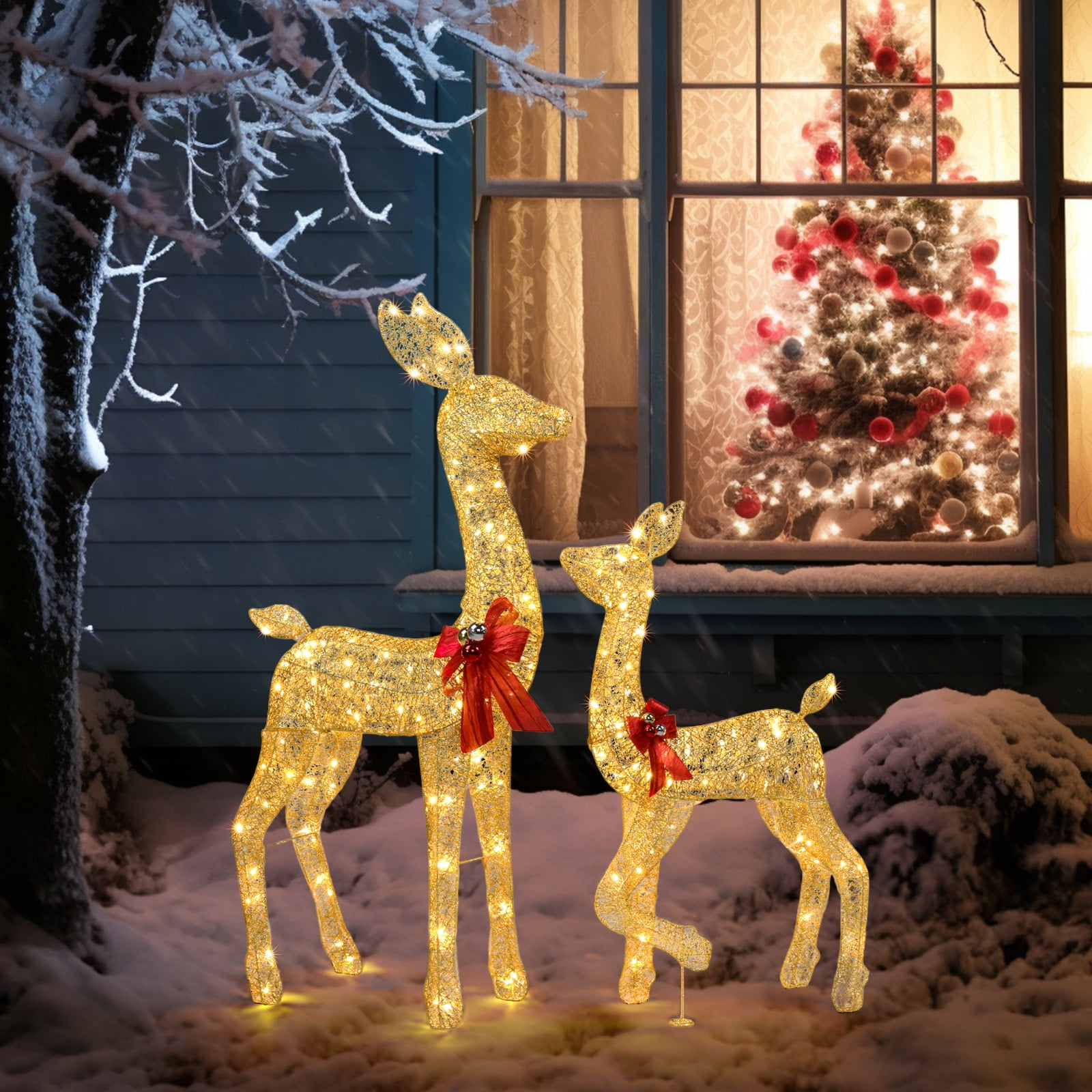 GoDecor Christmas Decoration Deer 2 Piece, Christmas Decor Reindeer