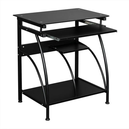 GoDecor Computer Desk,Small Study Writing Desk with Pullout Keyboard Tray, Black