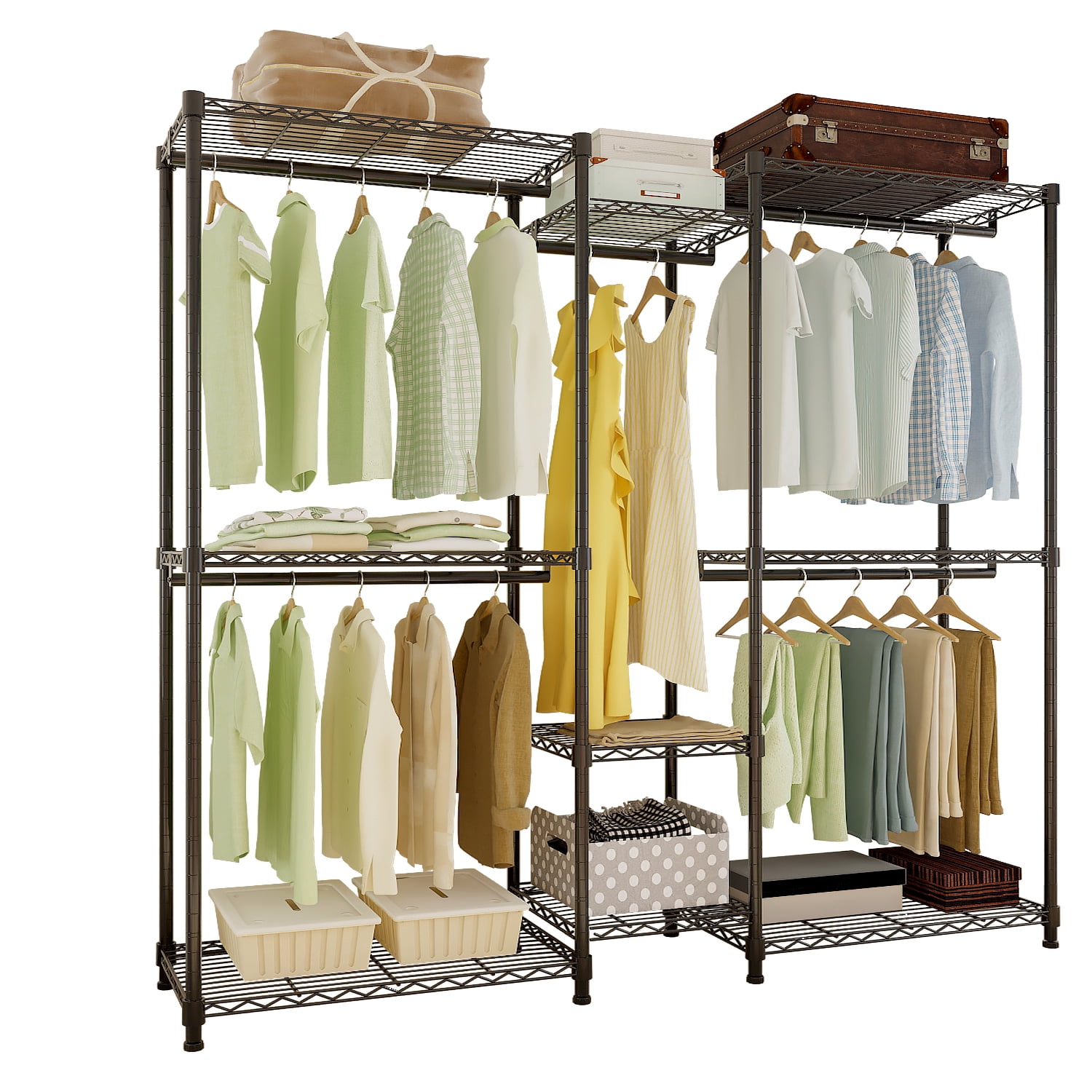 GoDecor Heavy Duty Covered Clothes Rack Portable Wardrobe Closet, 6 ...