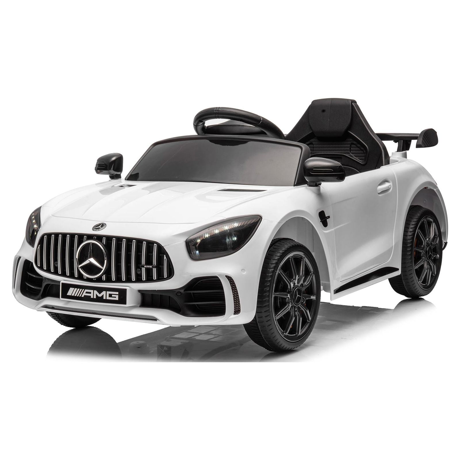 Dual Drive 12V 4.5Ah Sports Car with 2.4G Remote Control Mercedes-Benz AMG GTR BBH-011, White