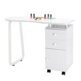 thumbnail image 1 of GoDecor Manicure Nail Table Desk Beauty Salon Station Nail Art Equipment White U Style, 1 of 10