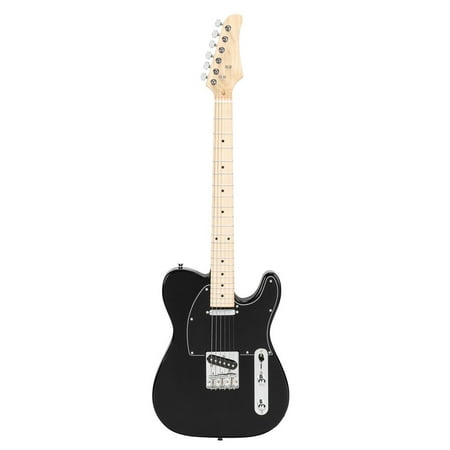 GoDecor Maple Fingerboard Electric Guitar with Guitar Bag for Beginners, Black