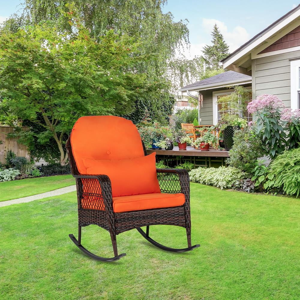 GoDecor Patio Rattan Wicker Rocking Chair Porch Deck Rocker Outdoor ...