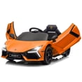 thumbnail image 1 of GoDecor Powered Electric Ride on Car with Remote Control, 3 Speeds, Music Player, Orange, 1 of 6