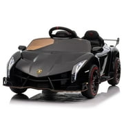 GoDecor Ride On Car 12V Licensed Lamborghini, Battery Powered Sports Car Toy with Parent Control, Black