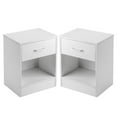 thumbnail image 1 of GoDecor Set of 2 Nightstand Bedroom Storage Bedside Table Side End Table with Drawer and Open Shelf White, 1 of 6