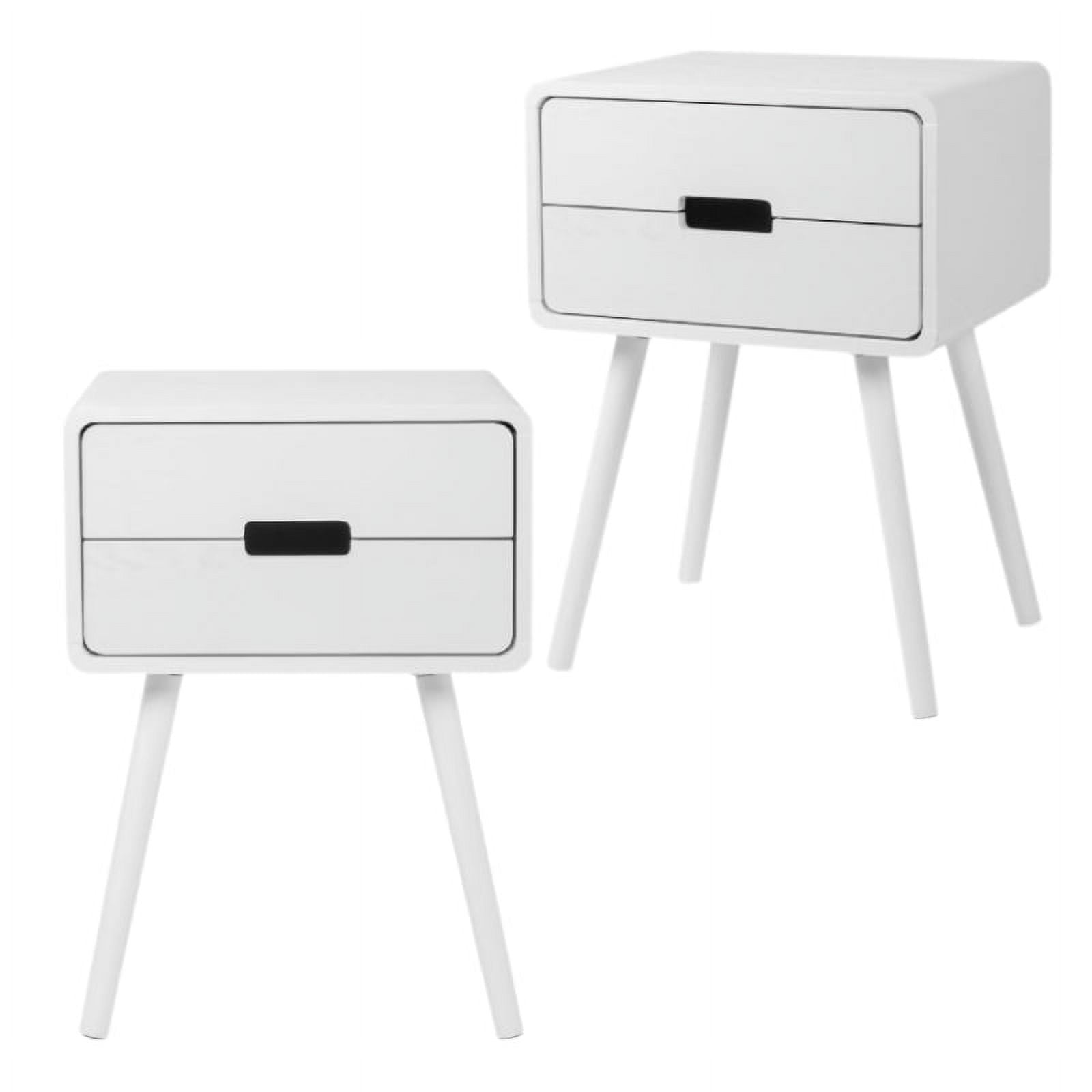 GoDecor Set of 2 Nightstand Drawer Wood, 24.2'' Tall Bedside Table Living Room Side Table for