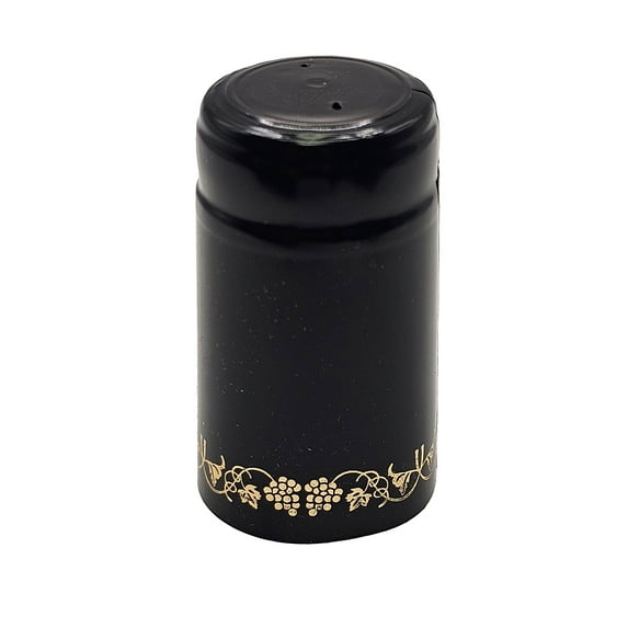 GoDeire(TM) 1 X Black/Gold Grapes PVC Shrink Capsules for Wine Making - 30 pe...