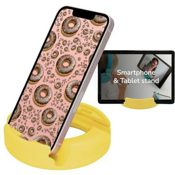 GoDonut Original Round Phone Stand & Tablet Holder Desk Organizer Accessories, Yellow