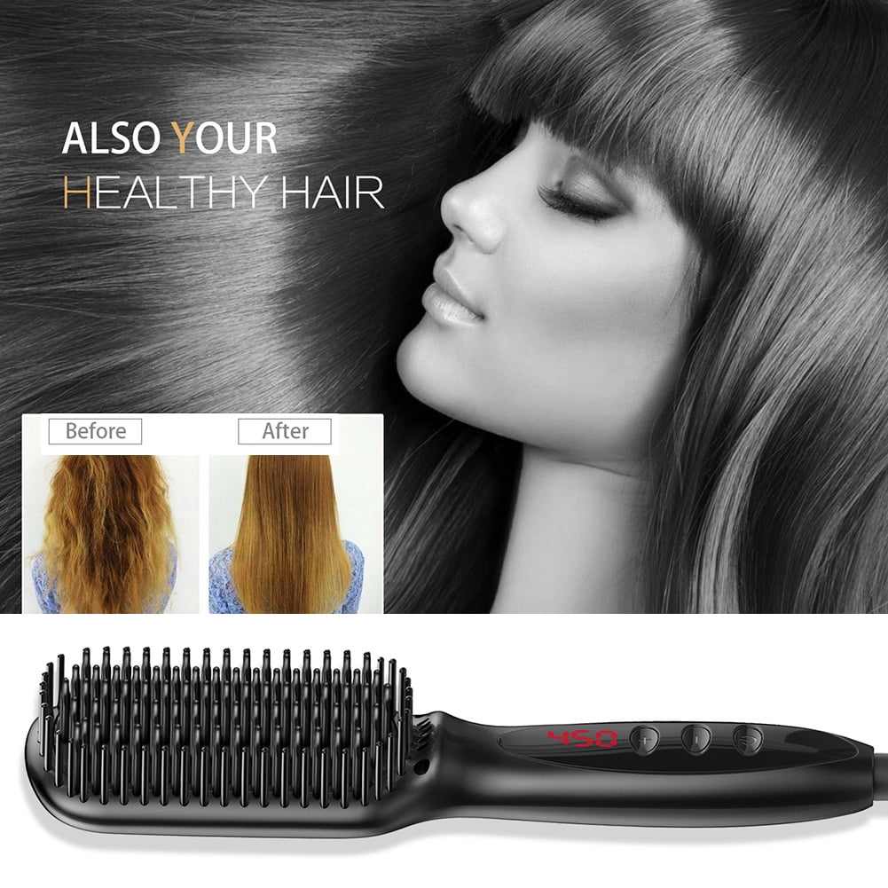 GoFJ Electric Negative Ion Digital Display Comb Hair Straightener ...