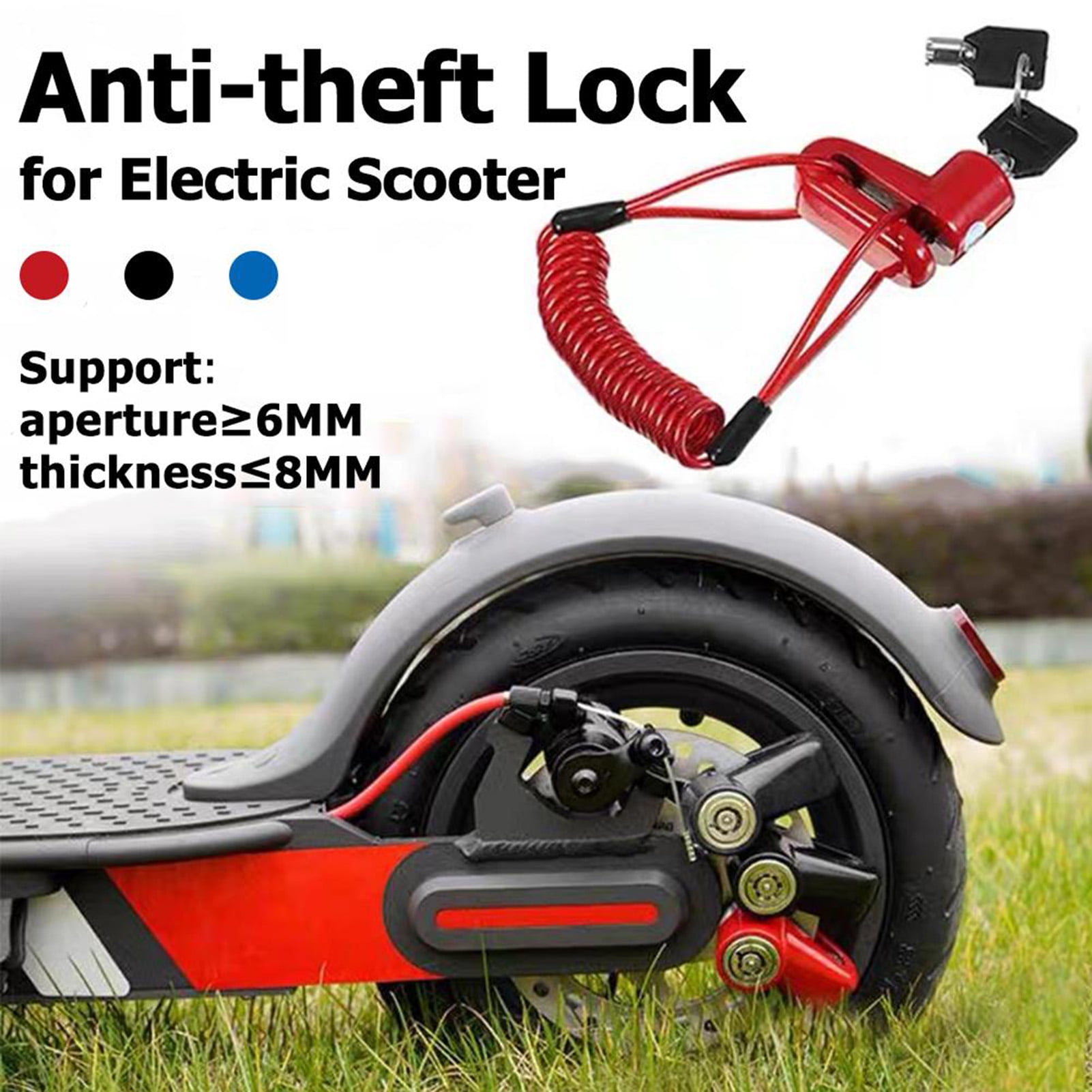 GoFJ Motorcycle Lock Wide Application Anti-theft Compact Electric Scooter  Disc Brake Lock for Electromobile