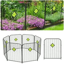 GoFashion 8 Pack Decorative Garden Fence Outdoor 26.2”(L)X30.4”(H) Metal RustProof Wire Fence for Yard Landscape Patio Outdoor Decor, Animal Barrier, Garden Border Edging Flower Fence