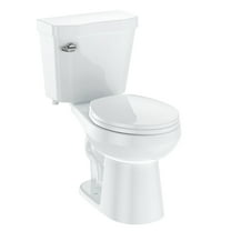 GoFashion Two-Piece Toilet with Toilet Seat and Wax Ring, Round Toilets for Bathrooms, 1.28 Siphonic Flush Toilet Cotton White 17"(with Toilet Seat )