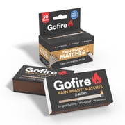 Gofire Rain Ready Matches, Windproof And Waterproof Survival Matches, 2 packs of 25 50 Total