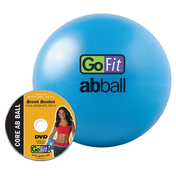 GoFit 20 cm Core Ab Ball with Training DVD & Inflation Tube, Blue, GF-20BALL