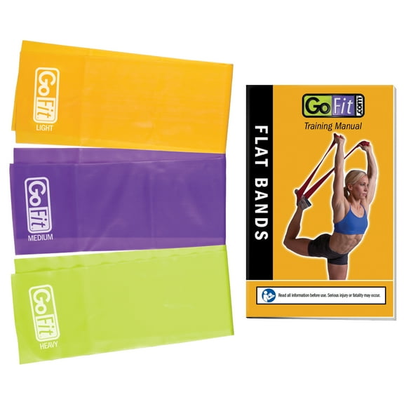 GoFit 3-Piece Color-Coded Latex-Free Flat Bands Set, GF-LFFB