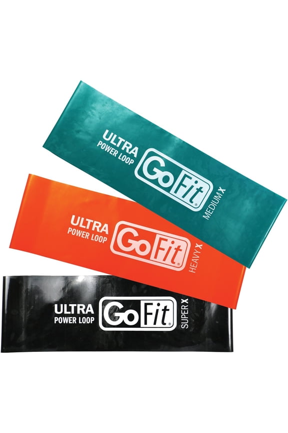 Ultra Power Loop Resistance Bands Set of 3 for Legs and Glutes, 4-Inch Wide Latex, 10-25 lbs