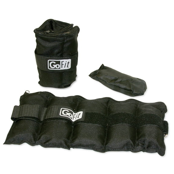 GoFit 5-Level Adjustable Ankle Weights, 2 Pack (1lbs to 5lbs), GF-5W
