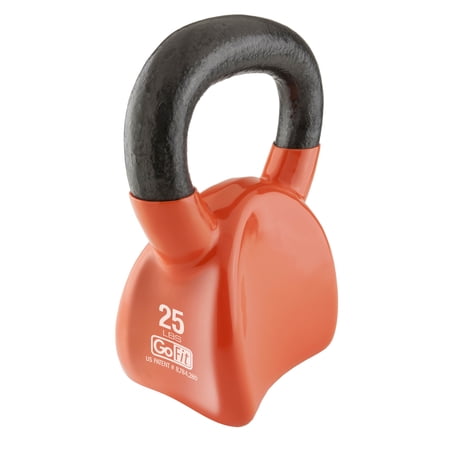 GoFit Contoured Single Vinyl Coated Kettlebell Single With Training Dvd