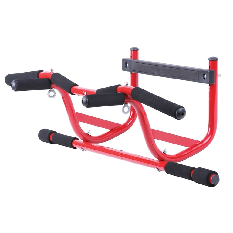 GoFit Elevated Chin Up Station No Screw Strength Training Pull up Bar for Doorway