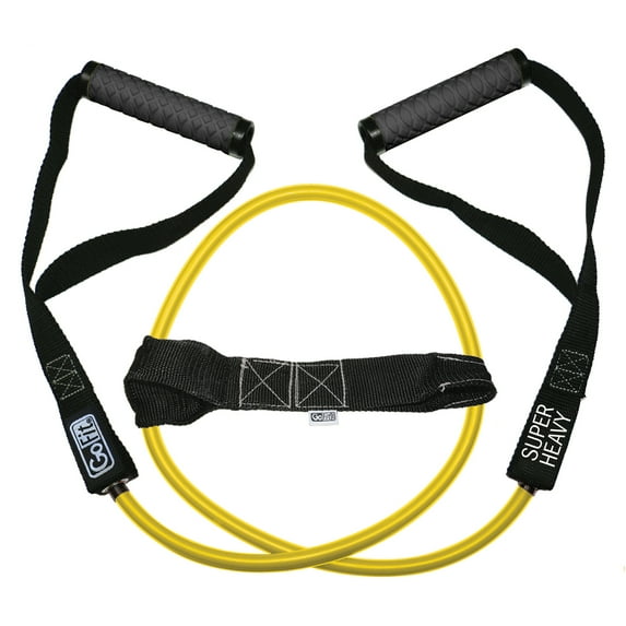 GoFit GF-4TUB-SH(70) Pro-Grade Power Resistance Tube with Handles (Yellow/70 Lbs.)
