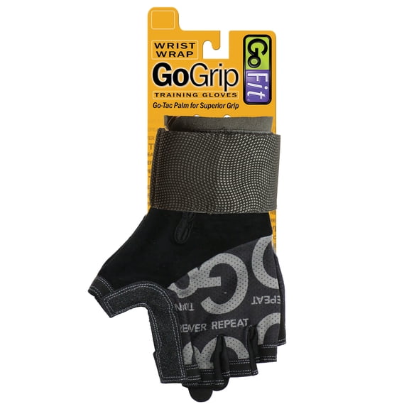 GoFit Go Grip Fitness Glove - Men’s Wrist Wrap, Medium