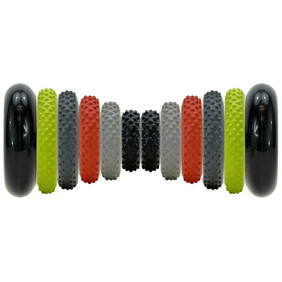 GoFit Interchangeable Ring Roller RFX with 10 Interchangeable Massage Rings, GF-IRR-RFX