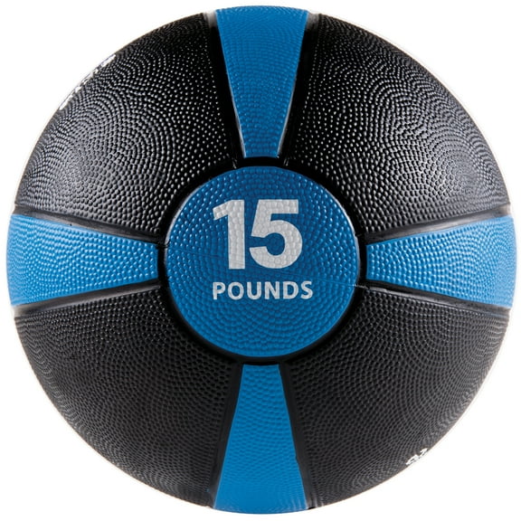 GoFit 15-Pound Rubber Medicine Ball for Core Strength Training