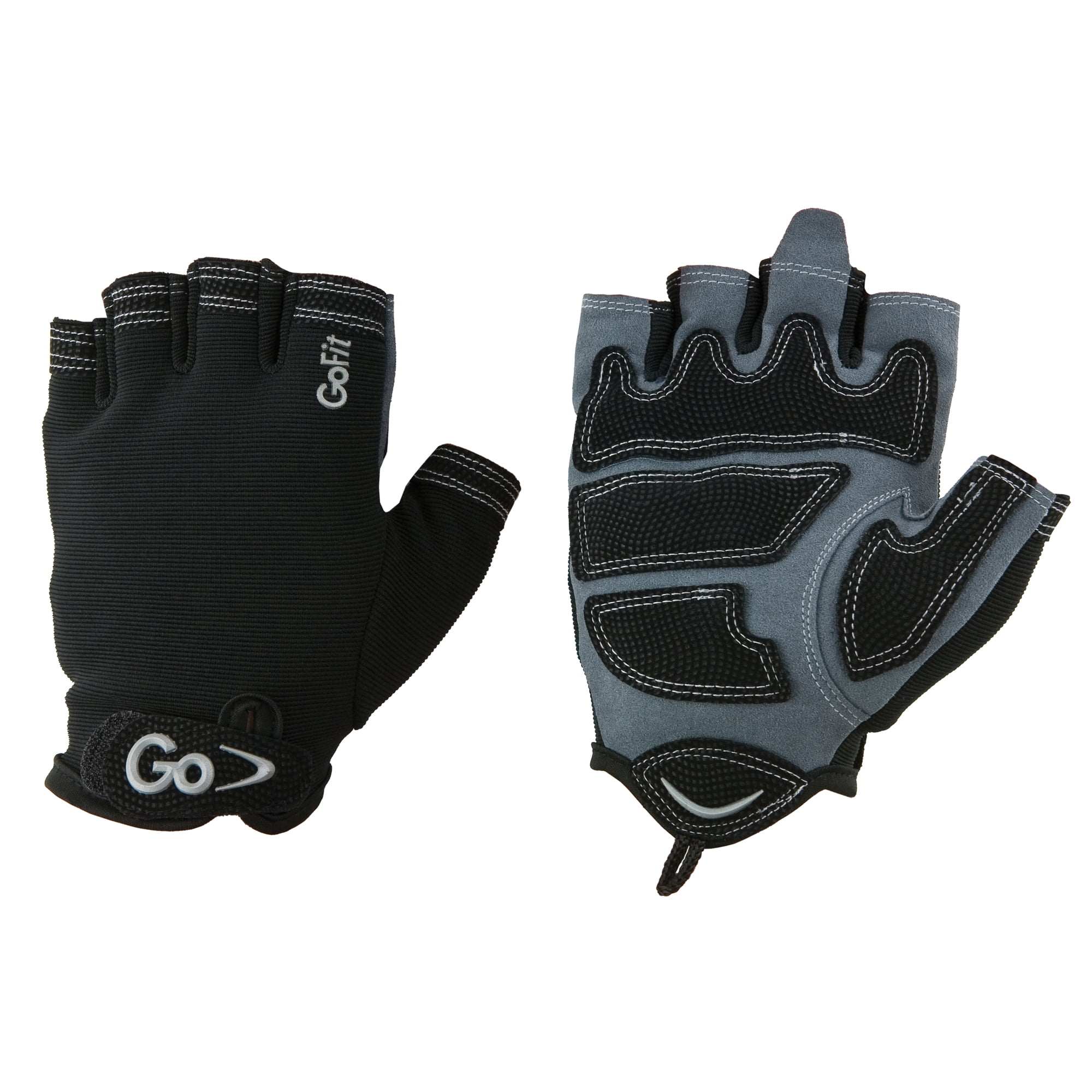 GoFit Xtrainer Cross-Training Gloves Large with Padded Palm, Synthetic Leather Grip, Mesh Back