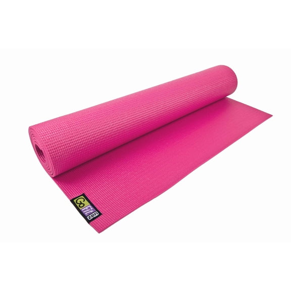 GoFit Non-Slip Yoga Mat (Pink) - Mat with Yoga Posture Wall Chart, GF-YOGA-PK
