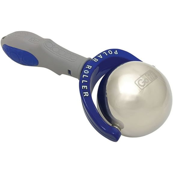 GoFit Polar Roller Stainless Steel Cold Therapy Massage Ball with Detachable Grip for Muscle Recovery