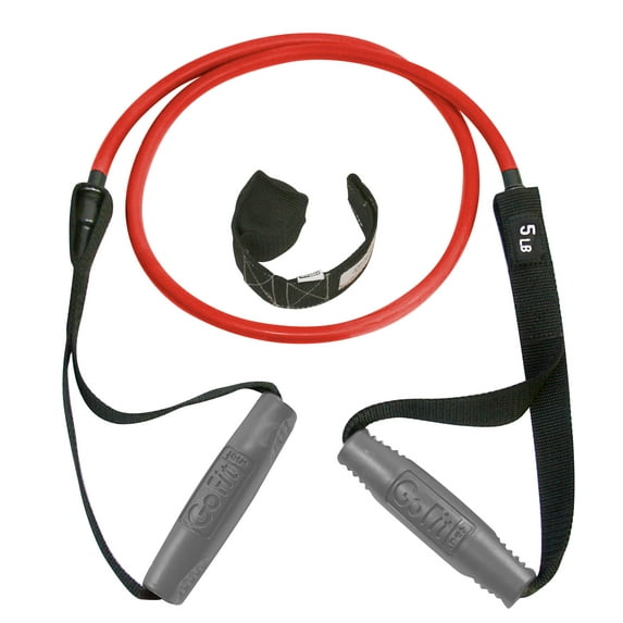 GoFit Power Tube w/ Door Anchor & Workout Poster- Red/5lb