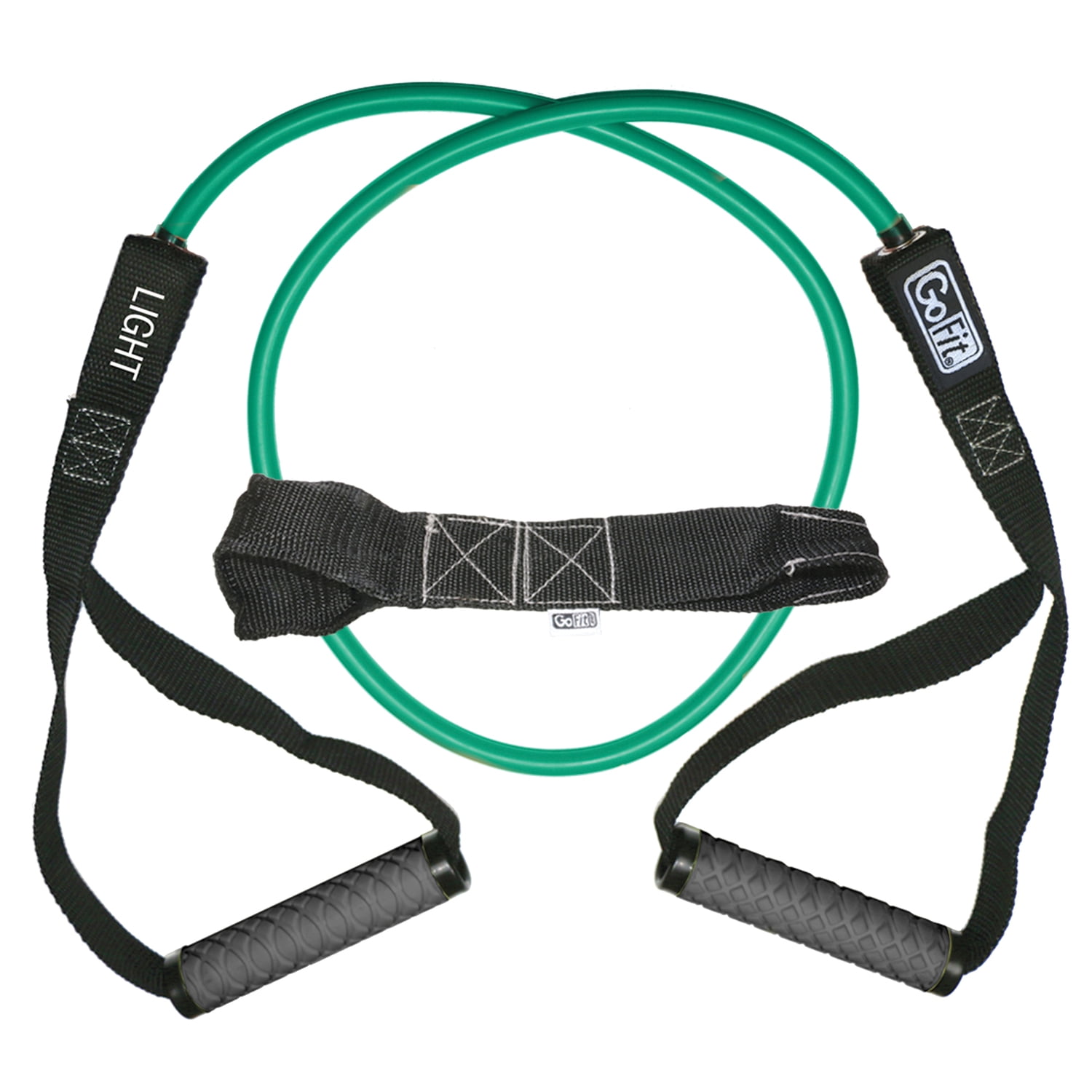 GoFit Pro-Grade Power Resistance Tube with Handles, 20 lbs. Resistance, Green, GF-4TUB-L(20)