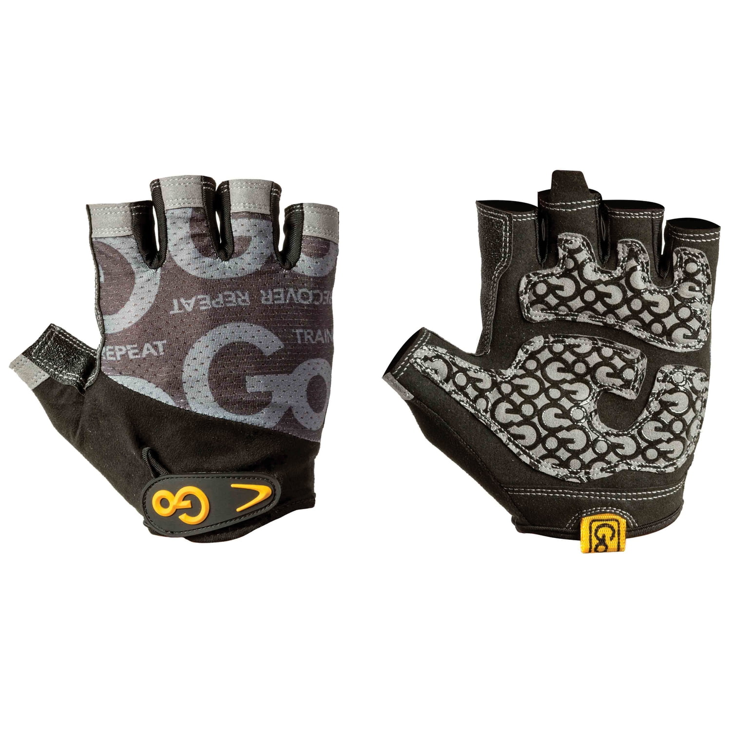GoFit Pro Trainer Wrist-Wrap Gloves, XL, Black/Gray, GF-GTCW-XL