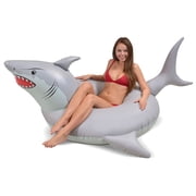 GoFloats 'Great White Bite' Shark Inflatable Party Tube - Pool Float for Adults and Kids