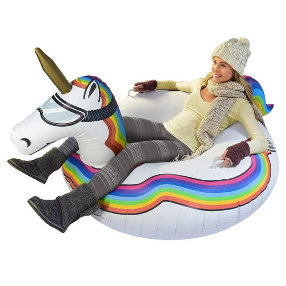GoFloats Winter Snow Tube - Unicorn - The Ultimate Sled & Toboggan