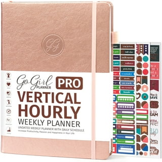  POPRUN 2024 Weekly Planner Spiral Bound - Hourly Schedule &  Vertical Weekly Layout - 2024 Planner for Time Management,8.5 x 10.5-  Monthly Tabs, Pen Holder, Leather Soft Cover - Green : Office Products