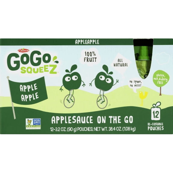GoGo SqueeZ Applesauce Apple 3.2oz (Pack of 3)