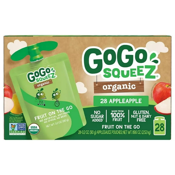 GoGo SqueeZ Organic Apple Apple (3.2 oz., 28 ct.)