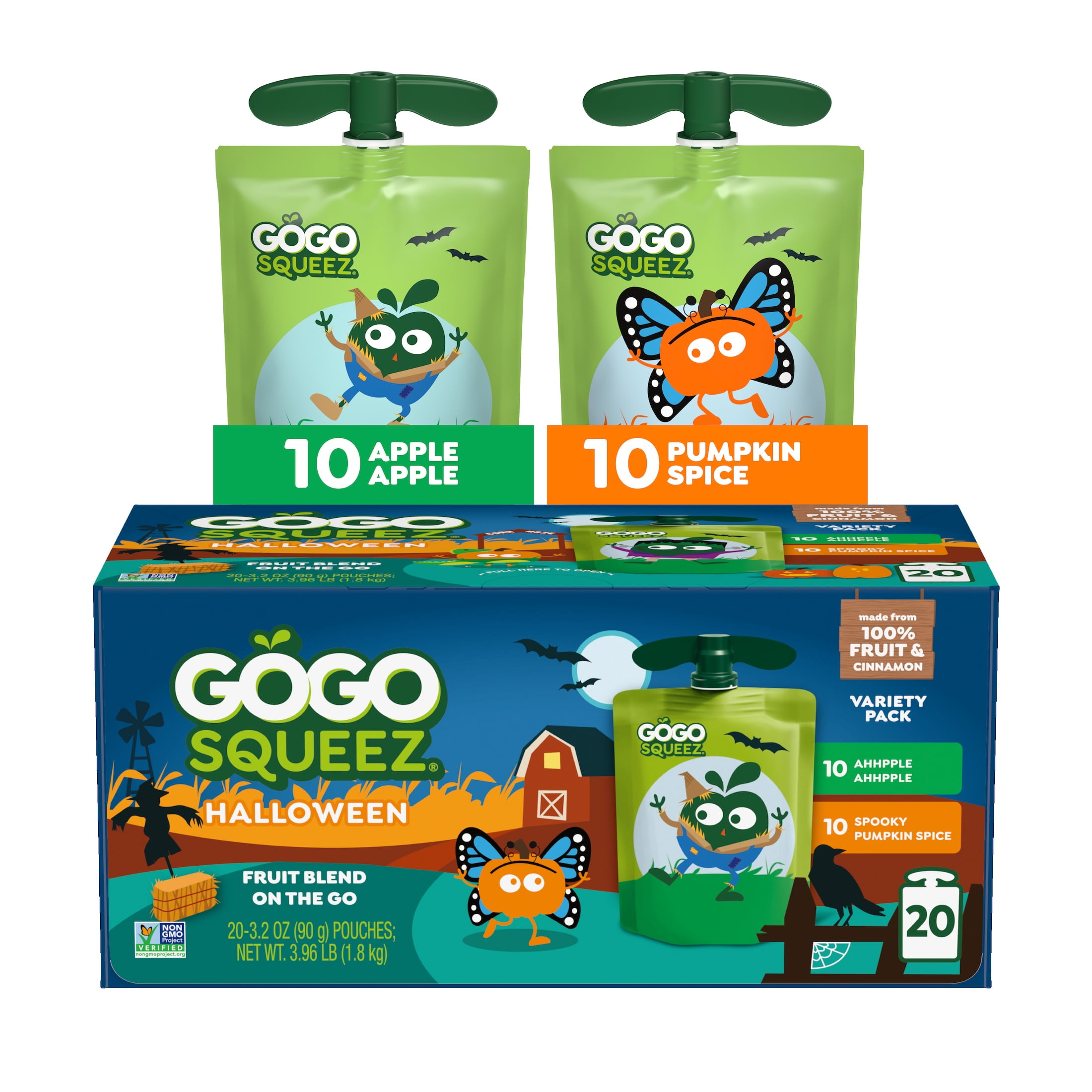 GoGo squeeZ No Sugar Added Halloween Apple Pumpkin Spice Variety