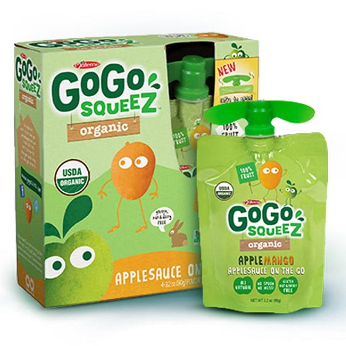 GoGo Squeez Organic Apple Mango Applesauce 3.2 oz Pouches - Box of