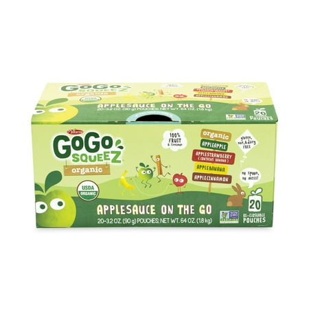 GoGo Squeeze Fruit On The Go, Variety Applesauce, 3.2 Oz Pouch, 20/box
