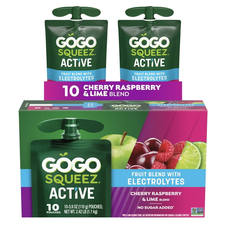 GoGo squeeZ, Active Electrolyte Fruit Pouch, 3.9 oz - Walmart.com