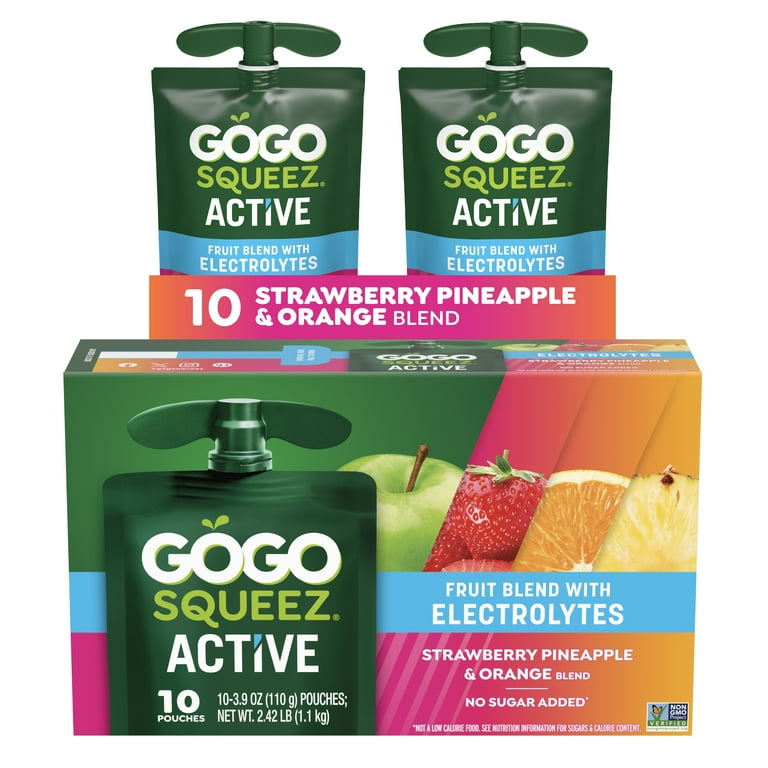 GoGo squeeZ Active Electrolyte No Sugar Added Strawberry Pineapple