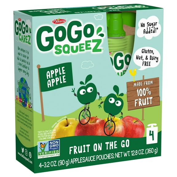 GoGo squeeZ Applesauce Apple Organic 4 Pack 12.8 oz (Pack of 12)