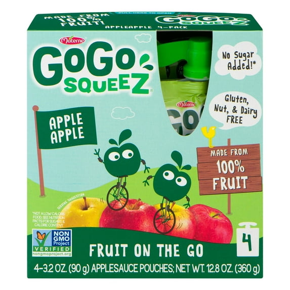 GoGo squeeZ Applesauce Pouches - Apple Apple - 4 ct