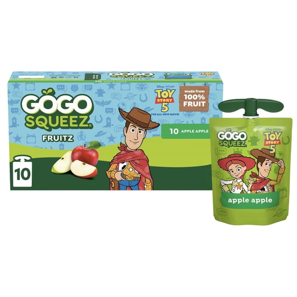 GoGo squeeZ Toy Story 5 No Sugar Added Apple Applesauce Pouches, 3.2 oz (10 Pack)